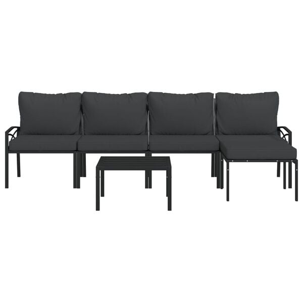 vidaXL Garden Lounge Set Black, Grey