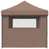 vidaXL Party Tent Brown Oxford Fabric with PVC Coating Standard Foldable