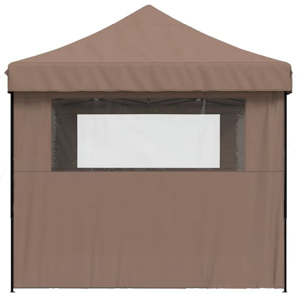 vidaXL Party Tent Brown Oxford Fabric with PVC Coating Standard Foldable