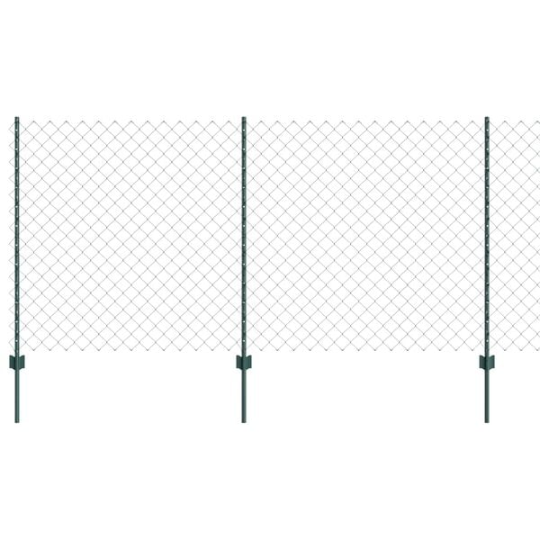 vidaXL Fence and Post Green 3.94 x 82.02 ft Steel