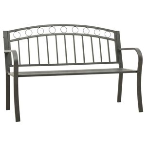 vidaXL Garden Bench Grey Powder-coated steel 125 cm / 3-seater Tough
