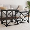 vidaXL Nesting Coffee Table Set of 2 Black Engineered wood, metal Small