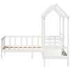 vidaXL Day Bed And Bench Set White Solid pine wood Single