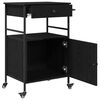 vidaXL Kitchen Trolley Black Oak 22.05 x 16.93 x 35.24 in