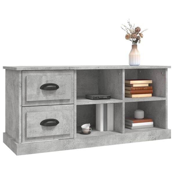 vidaXL TV Cabinet Concrete Gray Engineered Wood Medium TV Cabinet