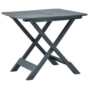 vidaXL Garden Table Green Plastic Medium Foldable Garden Table