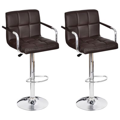 vidaXL Bar Stools 2 pcs Brown Faux Leather