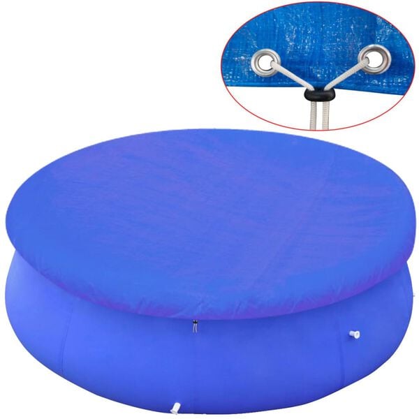 vidaXL Pool Cover Dark blue Polyethylene For 450-457 in pools