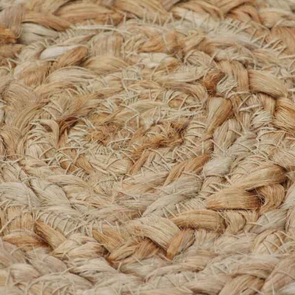 vidaXL Area Rug Natural 100% Jute 35.4 in Durable Area Rug Round