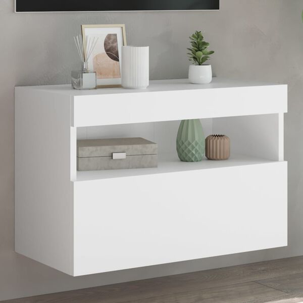 vidaXL TV Wall Cabinet White Engineered Wood Regular TV Wall Cabinet