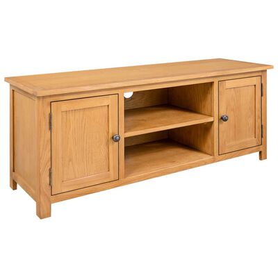 vidaXL TV Cabinet 43.3"x13.8"x17.3" Solid Oak Wood