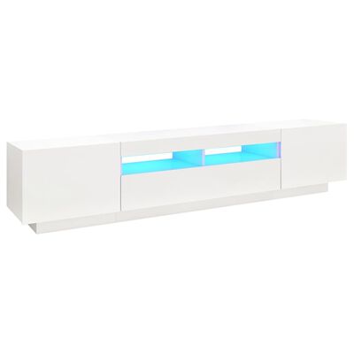 vidaXL TV Stand with LED Lights White 78.7"x13.8"x15.7"