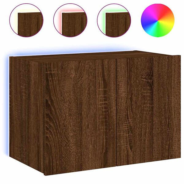 vidaXL TV Wall Cabinet Brown oak Engineered wood Medium TV Wall Cabinet