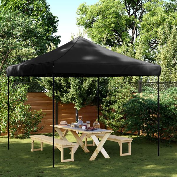vidaXL Foldable Party Tent Pop-Up Black 115.0x115.0x124.0"