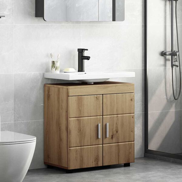 vidaXL Bathroom Cabinet Set TULUM Artisan Oak 23.62 x 13.39 x 24.80 in
