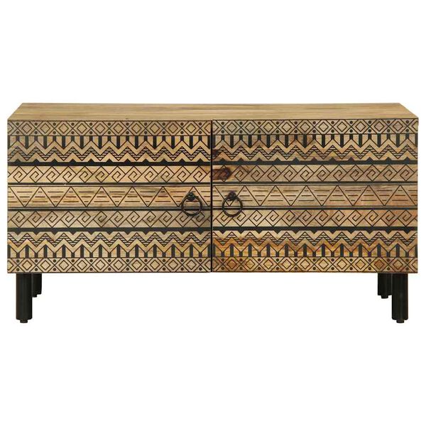 vidaXL Coffee Table Black Solid rough mango wood, iron