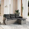 vidaXL Garden Sofa Set Grey PE Rattan 4 piece set Modular
