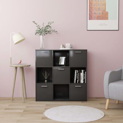 vidaXL Book Cabinet Gray 35.4"x11.8"x35.4" Engineered Wood