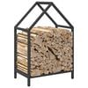 vidaXL Firewood Rack Black 15.7x9.8x23.6" Cold-rolled steel