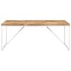 vidaXL Dining Table Natural wood finish, White legs