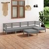vidaXL Garden Lounge Set Grey Solid pinewood 6 piece set Durable