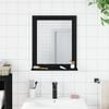 vidaXL Bathroom Mirror Black Engineered wood, Powder-coated steel, Glass