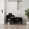 vidaXL Shoe Cabinet Black Engineered wood, metal 40.2 x 14.2 x 23.6 in
