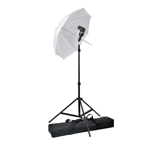 vidaXL Speedlight Set Height Adjustable Manual Black Metal