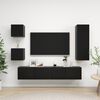 vidaXL TV Cabinet Set Set of 5 Black Engineered wood Medium