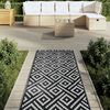 vidaXL Outdoor Carpet White and Black Polypropylene 31.5 x 98.4 in