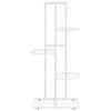 vidaXL Plant Stand White Metal Shelving Plant Stand Rectangular
