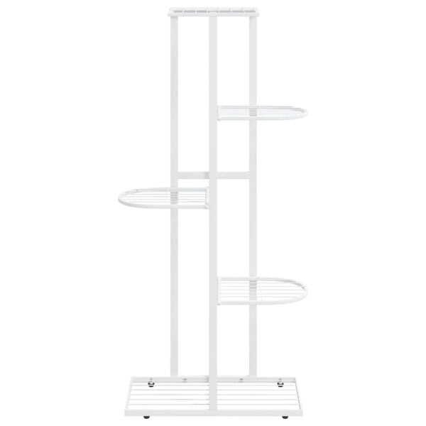 vidaXL Plant Stand White Metal Shelving Plant Stand Rectangular