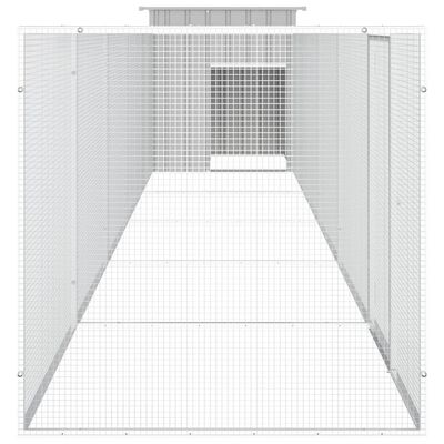 vidaXL Chicken Cage Gray 236.2"x35.8"x39.4" Galvanized Steel