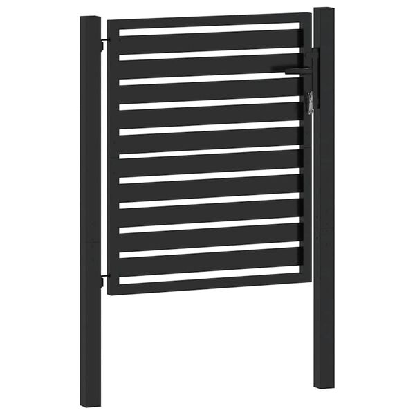 vidaXL Patio Gate Lockable Black 39.4x39.4" Aluminium