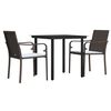 vidaXL Garden Dining Set Brown, Black, Cream White