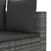 vidaXL Patio Sofa Set Set of 4 Gray PE rattan Medium Adjustable Feet