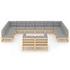 vidaXL Garden Lounge Set Natural Wood Solid Pinewood Large Seats Many