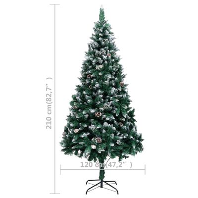 vidaXL Artificial Christmas Tree with Pine Cones and White Snow 82.7"