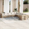 vidaXL Garden Sofa Set Beige PE rattan Large Modular Garden Sofa Set