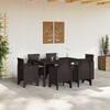 vidaXL Garden Dining Set 7 pcs Brown Polt rattan
