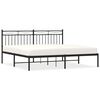 vidaXL Bed Frame Black Powder-Coated Steel Double Metal Bed Frame