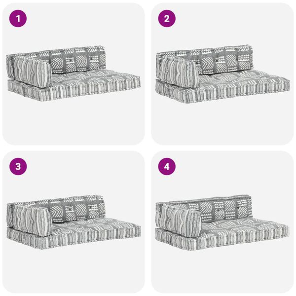 vidaXL Pallet Sofa Cushion Grey Cotton Fabric, Foam, Polyester
