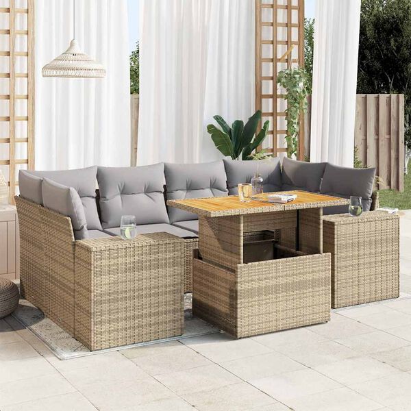 vidaXL Garden Sofa Set Beige