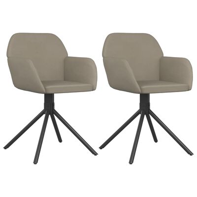 vidaXL Swivel Dining Chairs 2 pcs Light Gray Velvet
