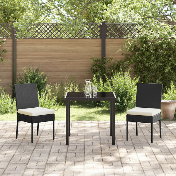 vidaXL Garden Dining Set 7 pcs Black Powder-Coated Steel