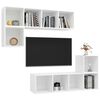 vidaXL TV Cabinet Set White Engineered Wood Standard TV Cabinet Set