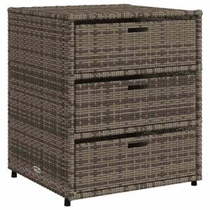 vidaXL Garden Storage Cabinet Grey PE rattan, Powder-coated steel