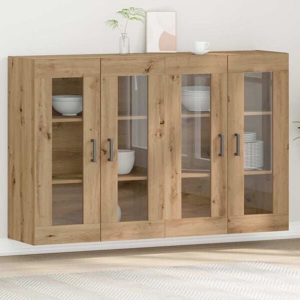 vidaXL Wall Cabinets 2 pcs Artisan Oak 27.36 x 13.39 x 35.43 in
