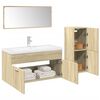vidaXL Bathroom Furniture Set Sonoma Oak Engineered Wood, Glass