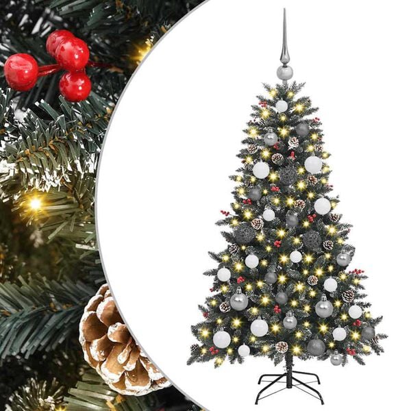 vidaXL Artificial Christmas Tree with 150 LEDs Green 47.24 in